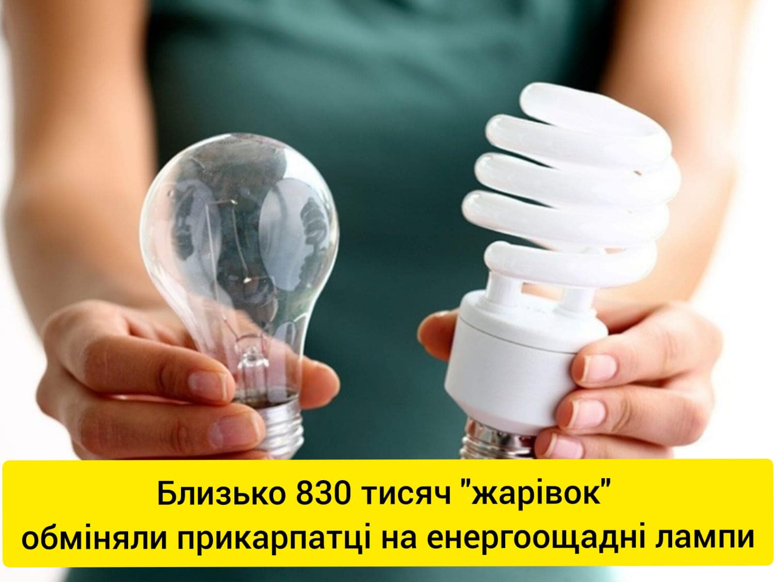 Цьогоріч майже 830 тисяч ламп розжарювання прикарпатці поміняли на енергоощадні