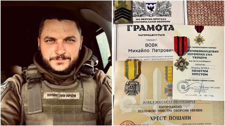 Військовий Михайло Вовк з Коломиї отримав почесні нагороди та чергове звання